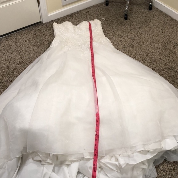 Rebecca Ingram Wedding Gown Size 8 Ivory Floral Chantilly Lace Sequin Dress - Picture 9 of 11